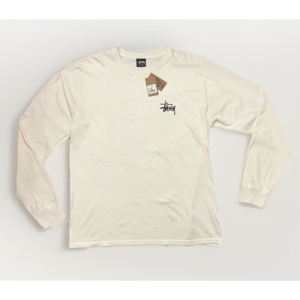 Stussy Basic Pigment Dyed Long Sleeve Tee Natural Men's Medium - New With Tags